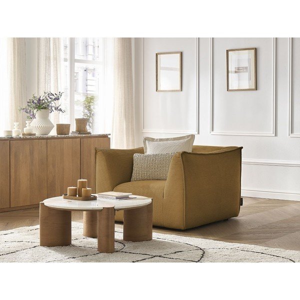 Кресло от рипсено кадифе в цвят горчица Giorgia – Bobochic Paris-image-4