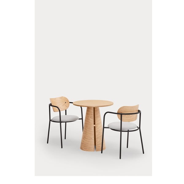 Кръгла трапезна маса от декор от дъб  естествена ø 65 cm Cep – Teulat-image-3