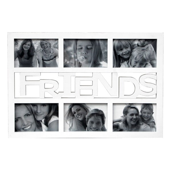 Фоторамка за 6 снимки Приятели, бяла - Postershop
