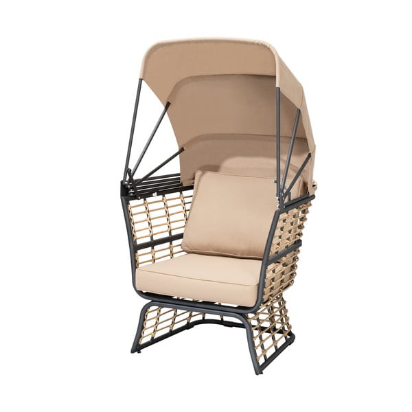 Бежово метално градинско кресло Paros – Garden Pleasure-image-4