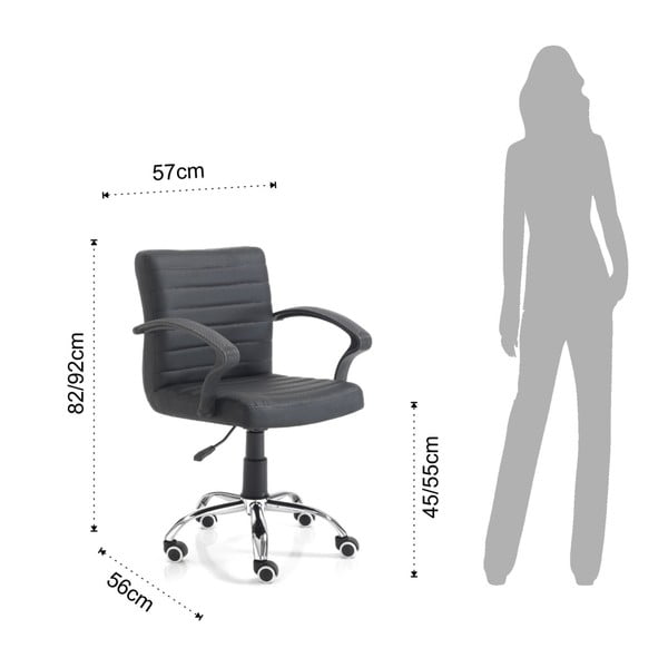 Черен офис стол на колела Pany - Tomasucci-image-2