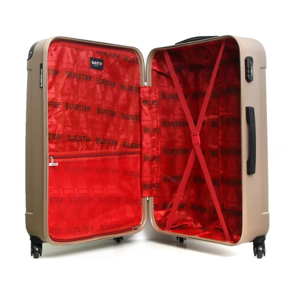 Пътнически куфар в златисто бежово на колелца , 32 л - Bluestar-image-4