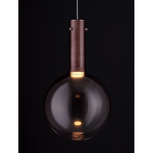 Кафяво стъклено LED затъмняващо се висящо осветително тяло ø 25 cm Nostos – Nova Luce-image-1