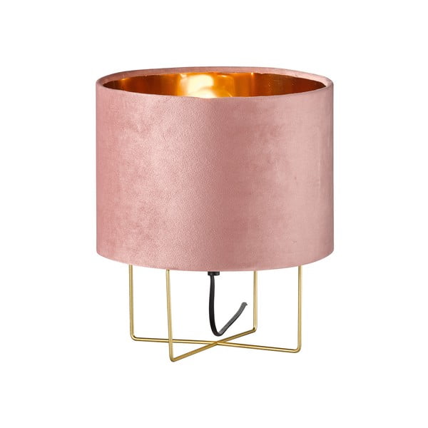 Розова настолна лампа с текстилен абажур (височина 32 cm) Aura – Fischer & Honsel