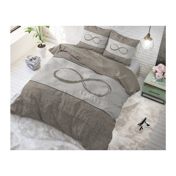 Памучно спално бельо за единично легло Infinity Love, 140 x 220 cm - Sleeptime