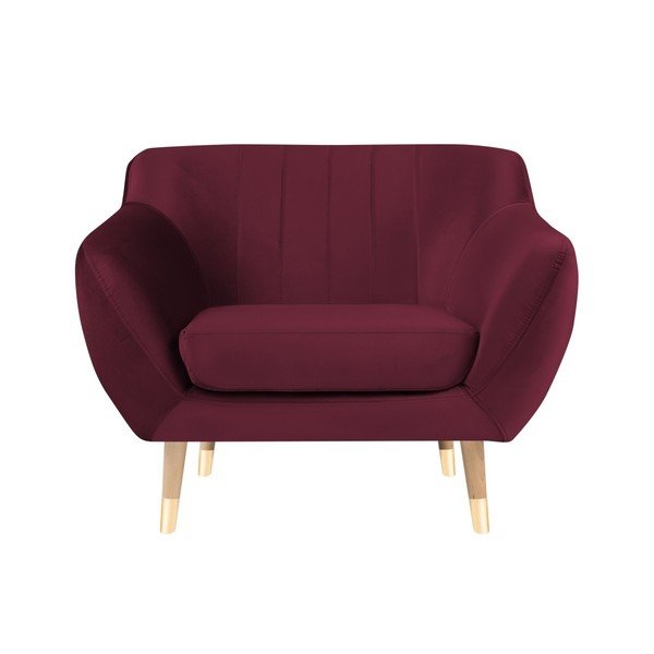 Vínové sametové křeslo Mazzini Sofas Benito