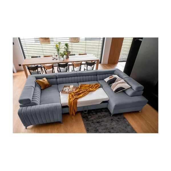 Син разтегателен ъглов диван с място за съхранение (десен ъгъл U форма) Louis – ELTAP-image-3