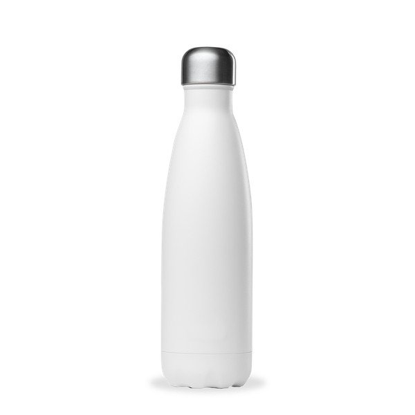 Бяла бутилка от неръждаема стомана за пътуване 500 ml Matt - Qwetch-image-2