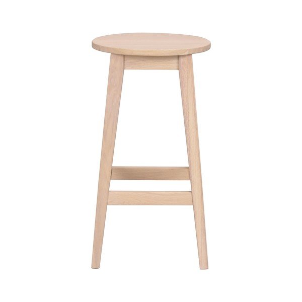 Бар стол от масивен дъб в естествен цвят (височина на седалката 65 cm) Austin – Rowico-image-3