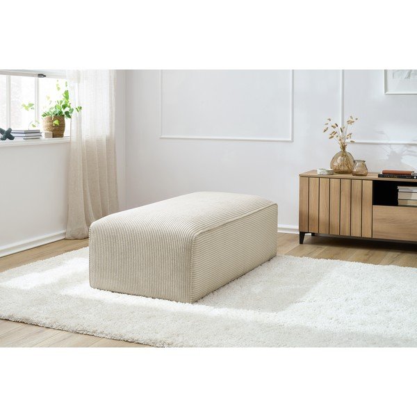 Бежова модулна табуретка от рипсено кадифе Megeve – Bobochic Paris-image-4