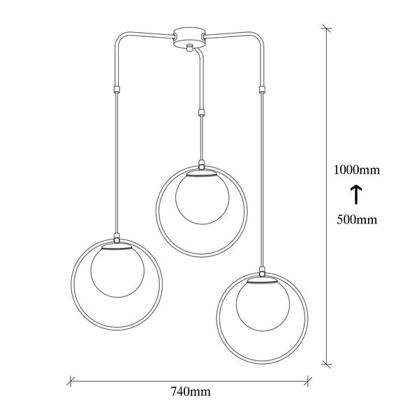 Черно метално висящо осветително тяло Opviq lights Nazarios - Opviq lights-image-3