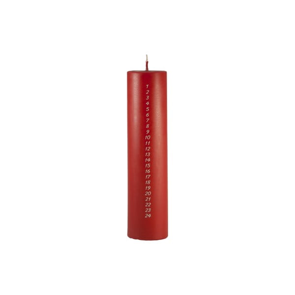 Червена адвентна свещ с цифри, време на горене 98 h Calendar - Unipar
