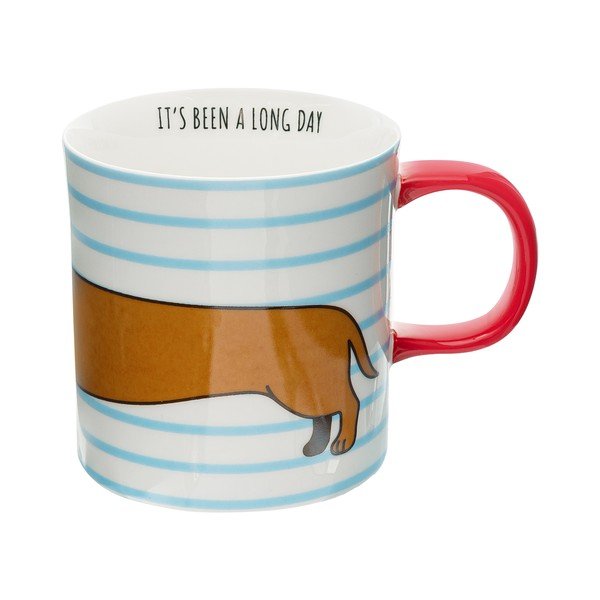 Синя и кафява порцеланова чаша 300 ml Sausage Dog – Sass & Belle-image-3