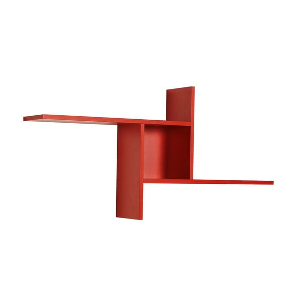 Червен  стенен рафт на няколко нива 100 cm Cross – Kalune Design-image-2