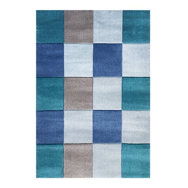 Modrý dětský koberec Happy Rugs Patchwork, 120 x 180 cm