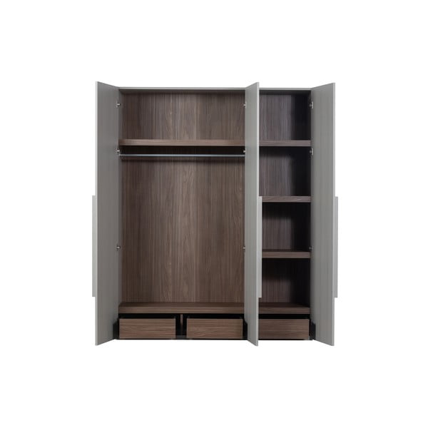 Сив модулен гардероб 165x210 cm Rens - WOOOD-image-3