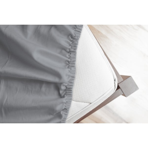 Сив еластичен фланелен чаршаф 180x200 cm – Good Morning-image-1