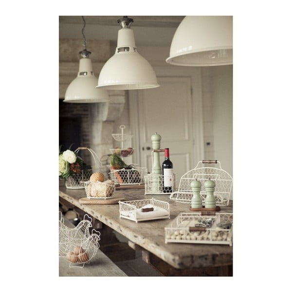 Бяла метална кошница , 29 x 21 cm Provence - T&G Woodware-image-1