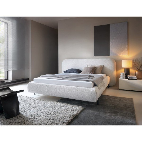 Бежово двойно тапицирано легло с място за съхранение и включена подматрачна рамка 140x200 cm Pointt – ELTAP-image-1