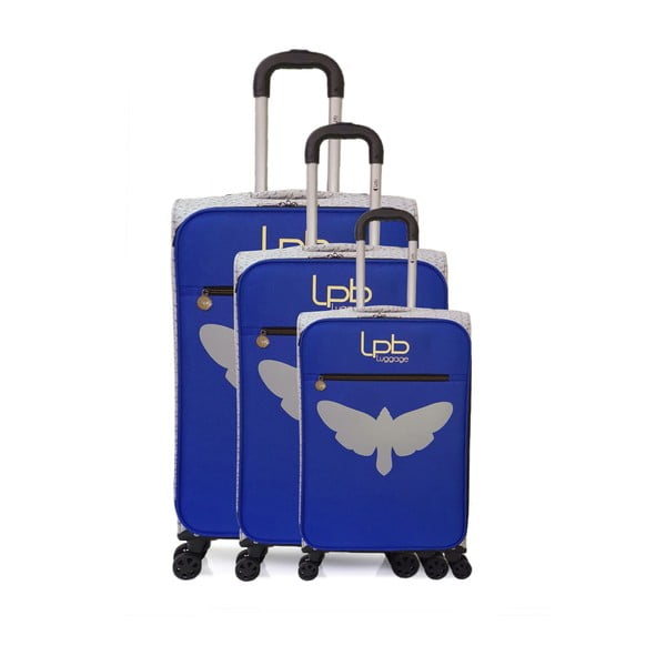 Комплект от 3 сини багажа на 4 колела Clara - LPB