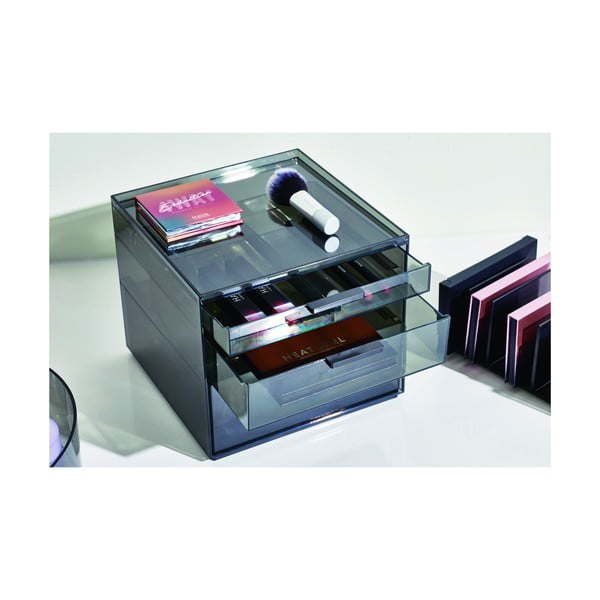 Матово черен органайзер за козметика за баня от рециклирана пластмаса - iDesign-image-1