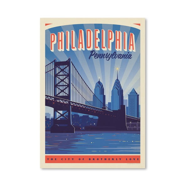 Плакат "Филаделфия", 42 x 30 cm - Americanflat