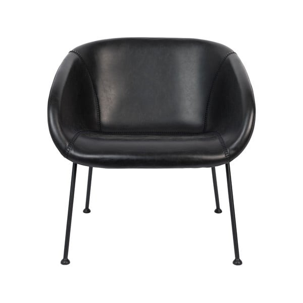 Черно кресло от изкуствена кожа Feston - Zuiver-image-2
