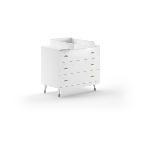 Бял детски скрин с маса за преповиване 100x100x74 cm Billy – Vipack