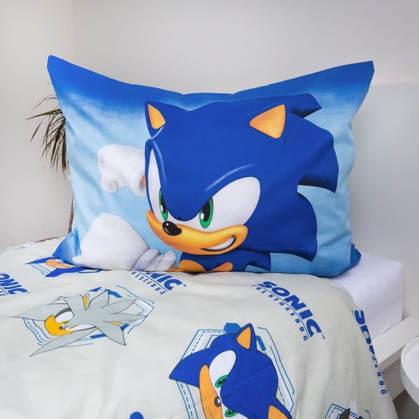 Синьо  единично  детско спално бельо от микрофибър 140x200 cm Sonic – Jerry Fabrics-image-3