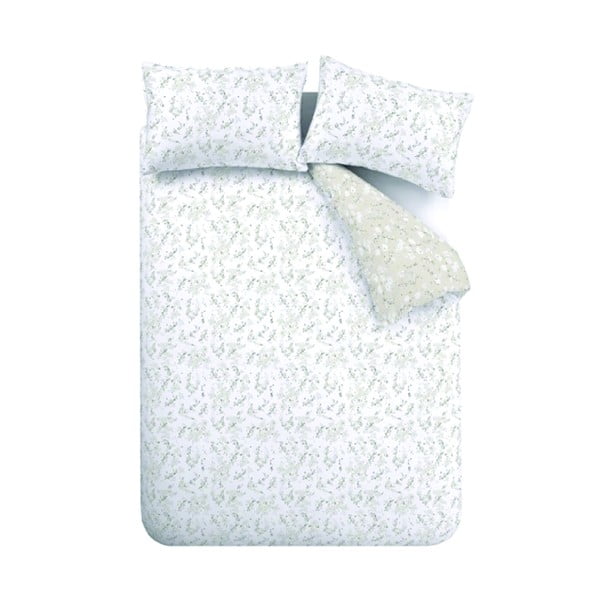 Бяло и бежово спално бельо от египетски памук , 200 x 200 cm Akari - Bianca