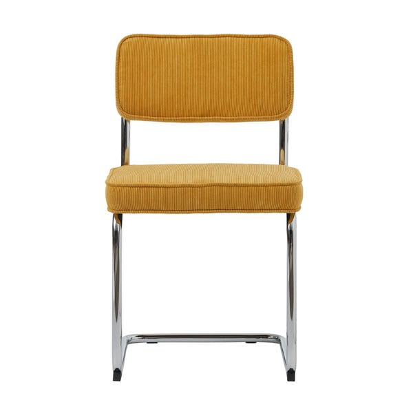 Жълт велурен трапезен стол Rupert – Unique Furniture-image-3