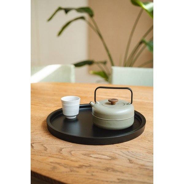 Чугунен чайник с цедка в цвят каки 750 ml Henan – Bredemeijer-image-1