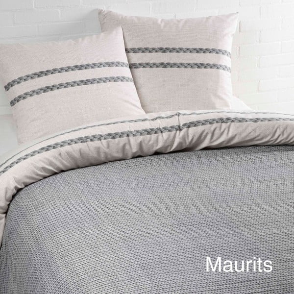 Сиво памучно спално бельо за двойно легло Maurits Grey, 240 x 200 cm - Ekkelboom