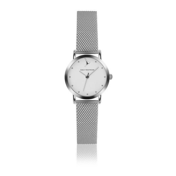 Dámské hodinky s šedým páskem z nerezové oceli Emily Westwood Bussiness
