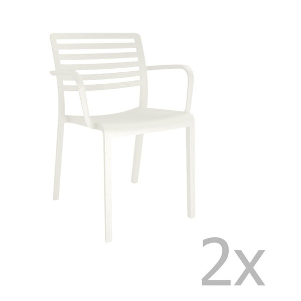 Комплект от 2 бели градински стола Lama - Resol