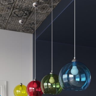 Червено висящо осветително тяло със стъклен абажур ø 30 cm Bilbao – Nice Lamps