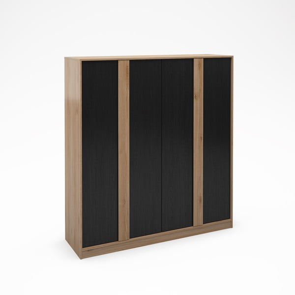 Черно-естествен гардероб от декор от дъб  180x197,5x53 cm Dennis – Marckeric-image-4