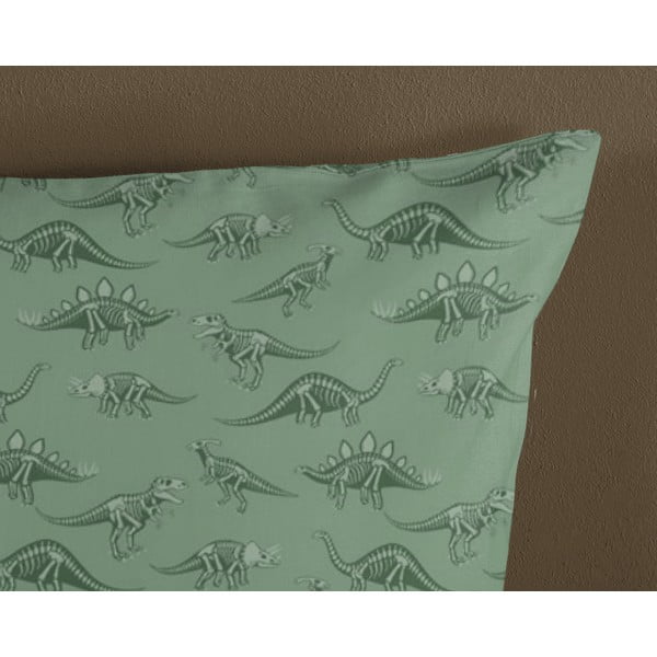 Зелено-бежово памучно детско спално бельо за детско креватче 100x135 cm Gabi – Good Morning-image-3