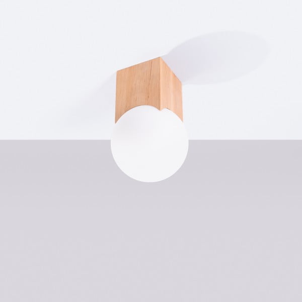 Осветително тяло за таван в естествен цвят със стъклен абажур 12x12 cm Rayer – Sollux-image-3