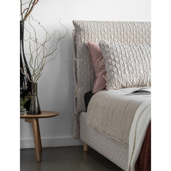 Бежово тапицирано единично легло и решетка  90x200 cm Sleepy Luna - Miuform-image-4