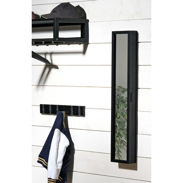 Черна стенна закачалка от масивен дъб Confetti – Rowico-image-2