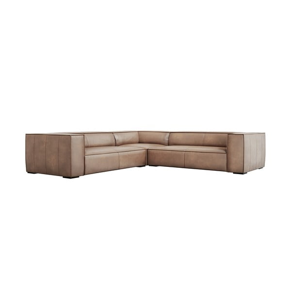 Ъглов диван от светлокафява кожа (променлива) Madame - Windsor & Co Sofas