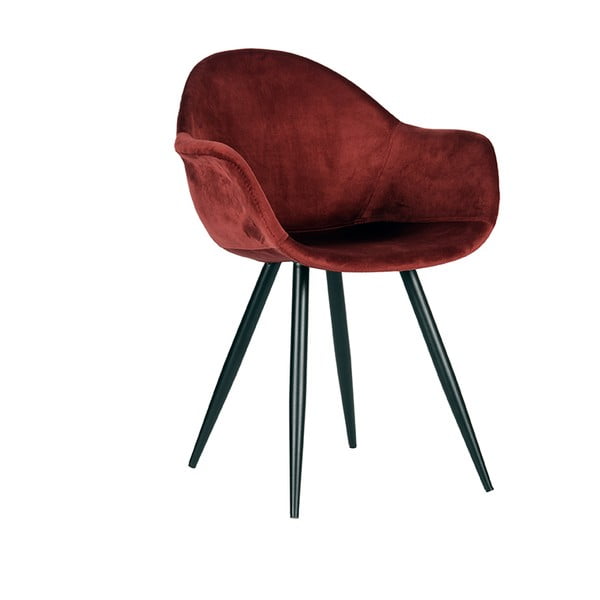 Червени кадифени трапезни столове в комплект от 2 броя Forli - LABEL51