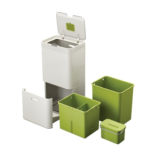 Krémový koš na tříděný odpad Joseph Joseph IntelligentWaste Totem, 60 l-image-3