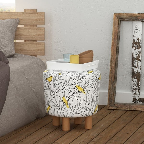 Табуретка с дървени крачета Canaro, ⌀ 41 cm Cono - Homitis-image-3