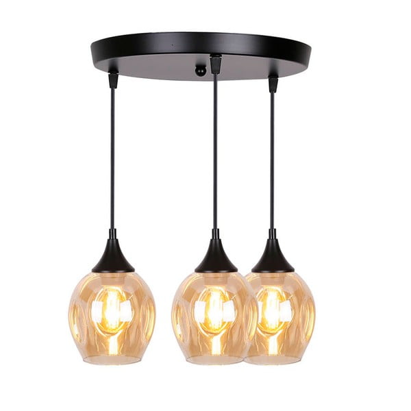 Черно висящо осветително тяло със стъклен абажур Aspa - Candellux Lighting-image-4