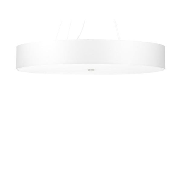 Бяло висящо осветително тяло с текстилен абажур ø 90 cm Herra – Nice Lamps