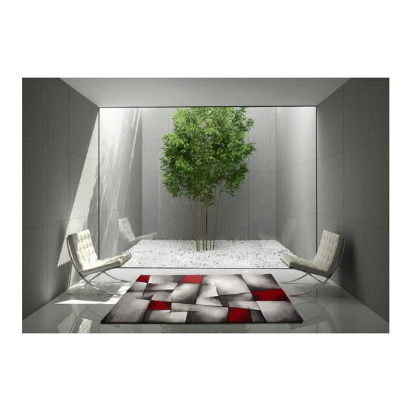 Červeno-šedý koberec Universal Malmo, 140 x 200 cm-image-1