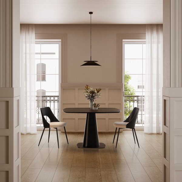 Черни/кремави тапицирани трапезни столове в комплект 2 бр. Gilda – MOME-image-2