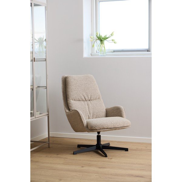 Бежово въртящо се кресло от букле Bosley – Actona-image-1